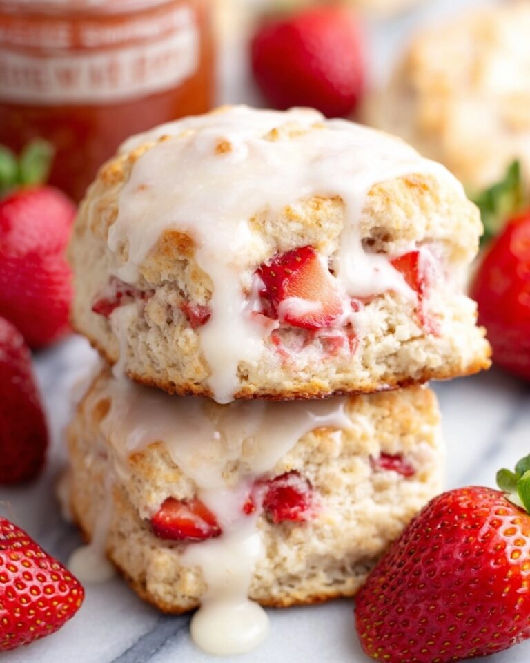 Fresh Strawberry Biscuits with Strawberry Glaze Recipe