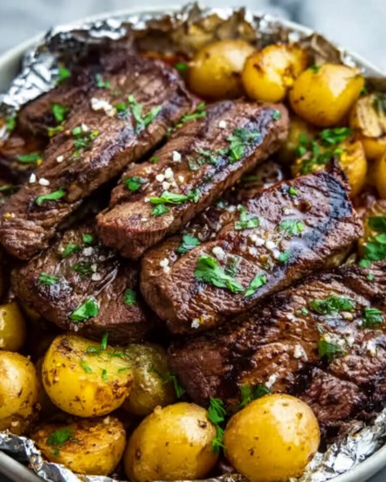 Garlic Steak & Potato Foil Packets Recipe