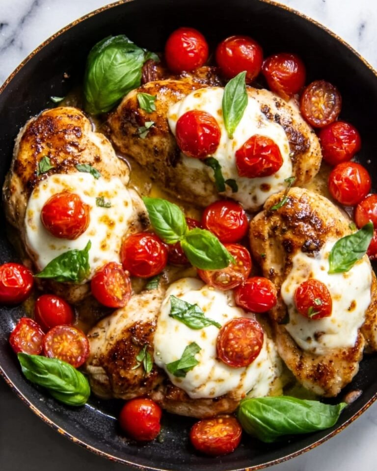 One Pan Balsamic Chicken with Cherry Tomatoes and Mozzarella Recipe