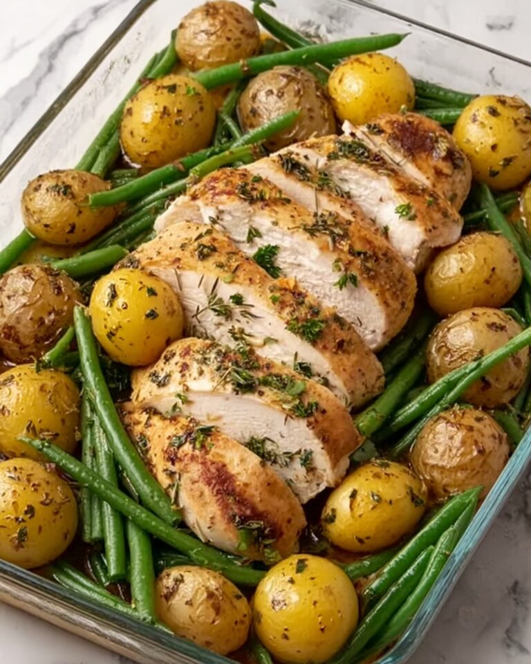One-Pan Garlic Herb Chicken with Potatoes & Green Beans Recipe