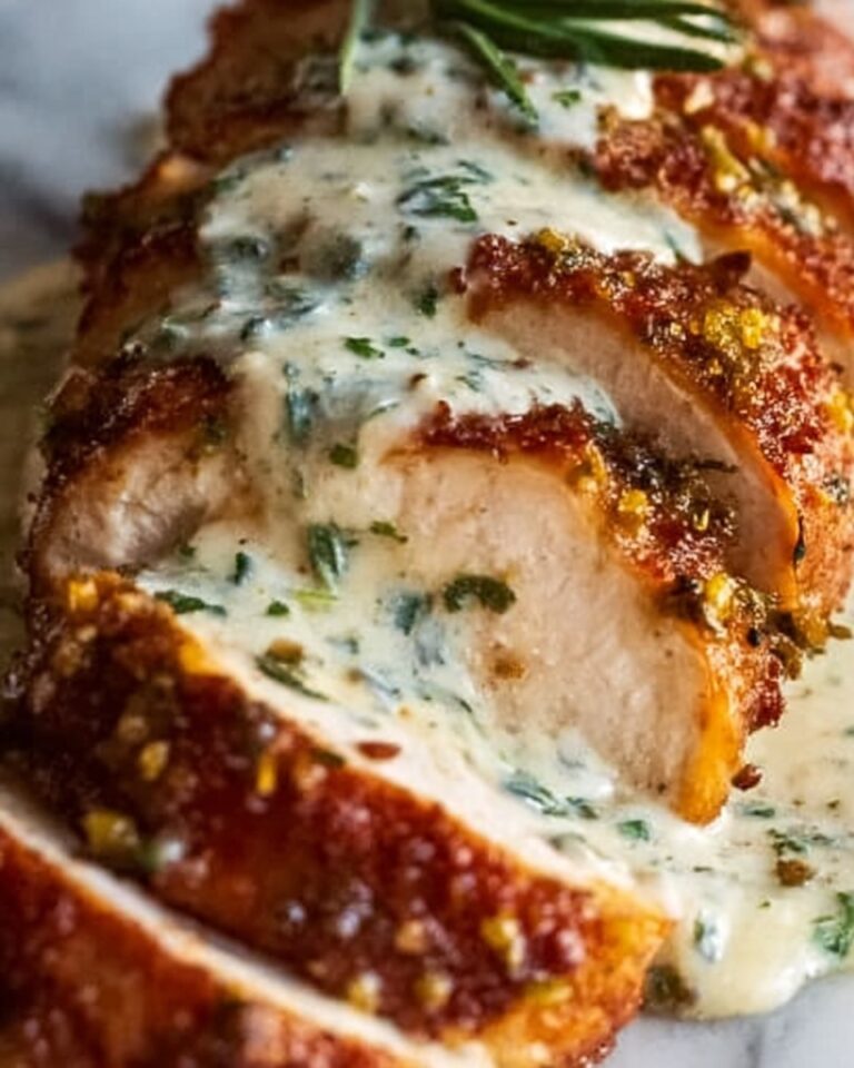 Crispy Parmesan Chicken with Creamy Garlic Sauce Recipe