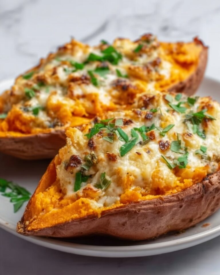 Twice Baked Sweet Potatoes with Broccoli, Lemon, and Herbs Recipe