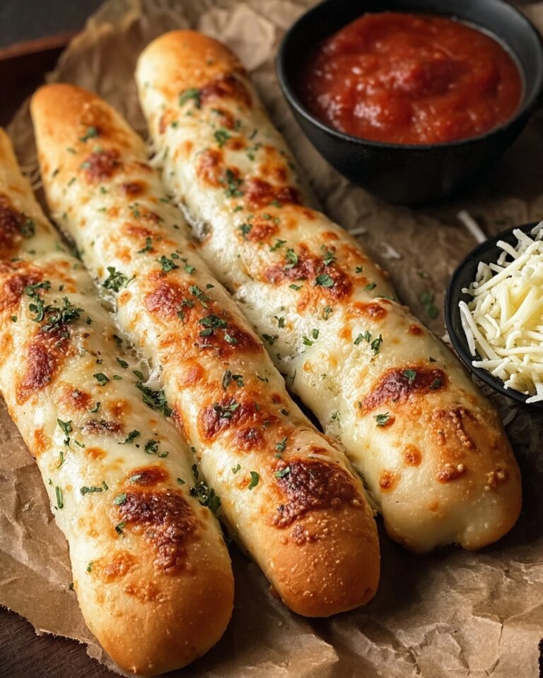 Cheesy Garlic Breadsticks with Marinara Dip Recipe