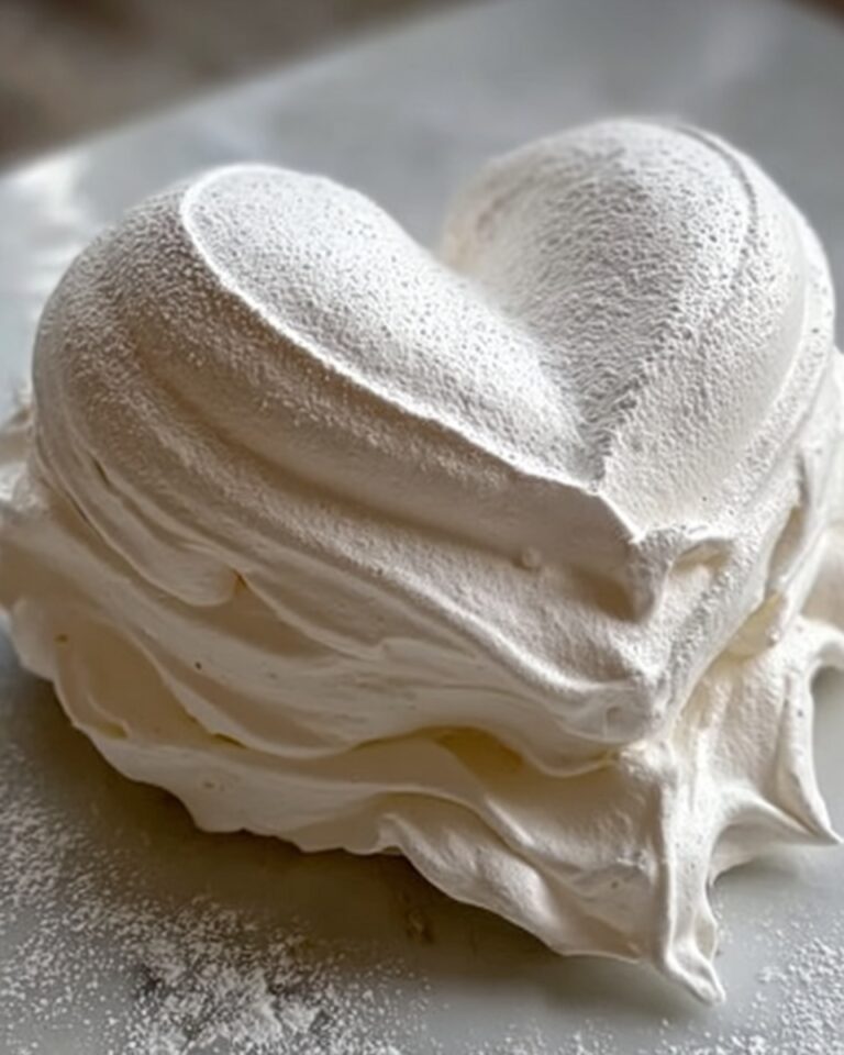 Heart-Shaped Pavlova with Fresh Berries and Whipped Cream Recipe