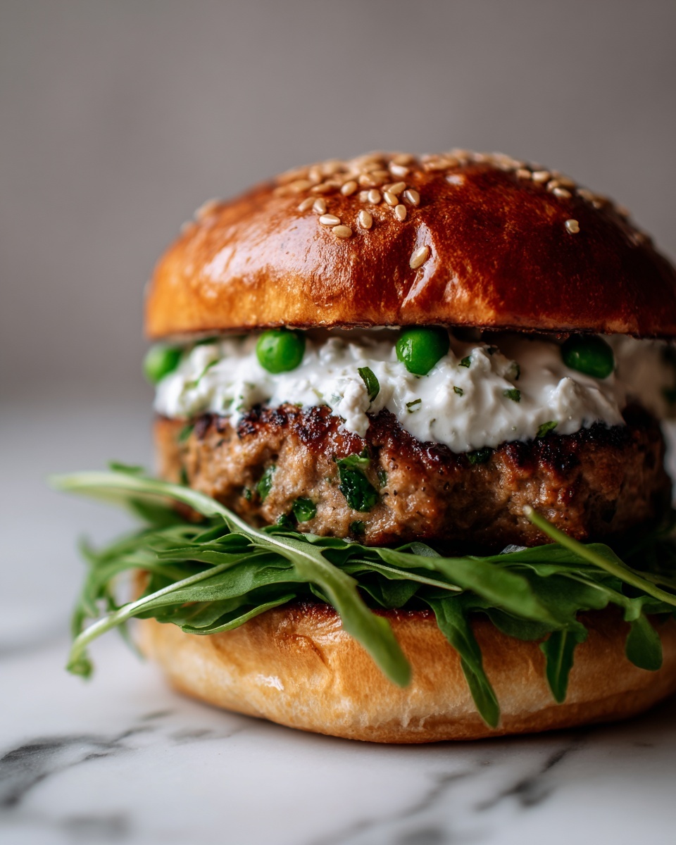 Sweet Pea and Feta Cheese Burgers: A Flavorful Twist Recipe - Recipe Image