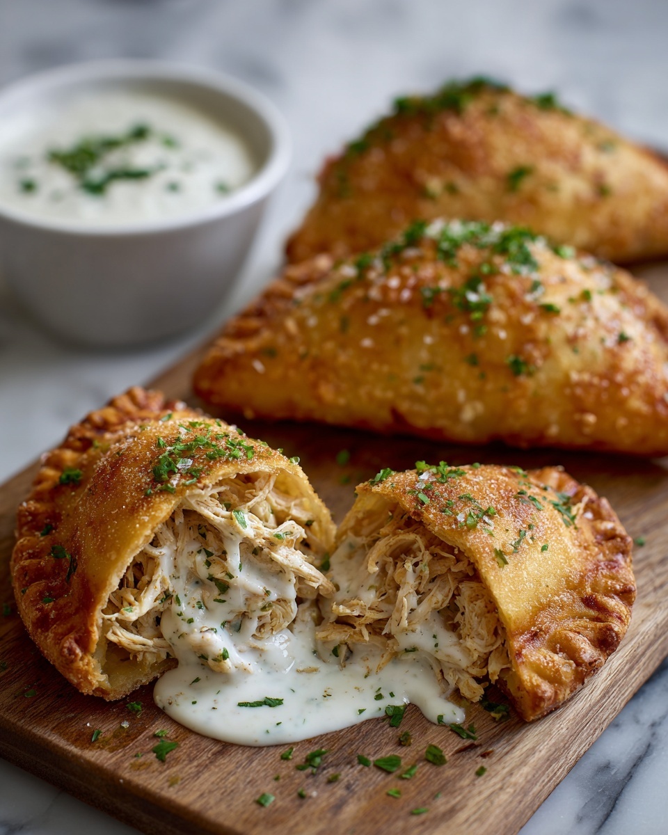 Air Fryer Chicken Alfredo Calzones Recipe - Recipe Image