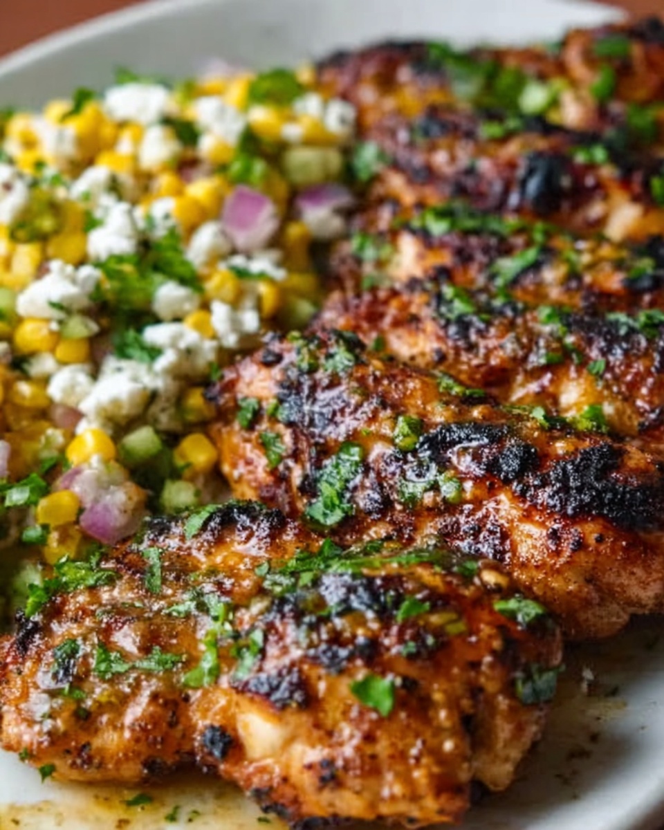 Grilled Hot Honey Chicken with Sweet Corn Salad Recipe - Recipe Image