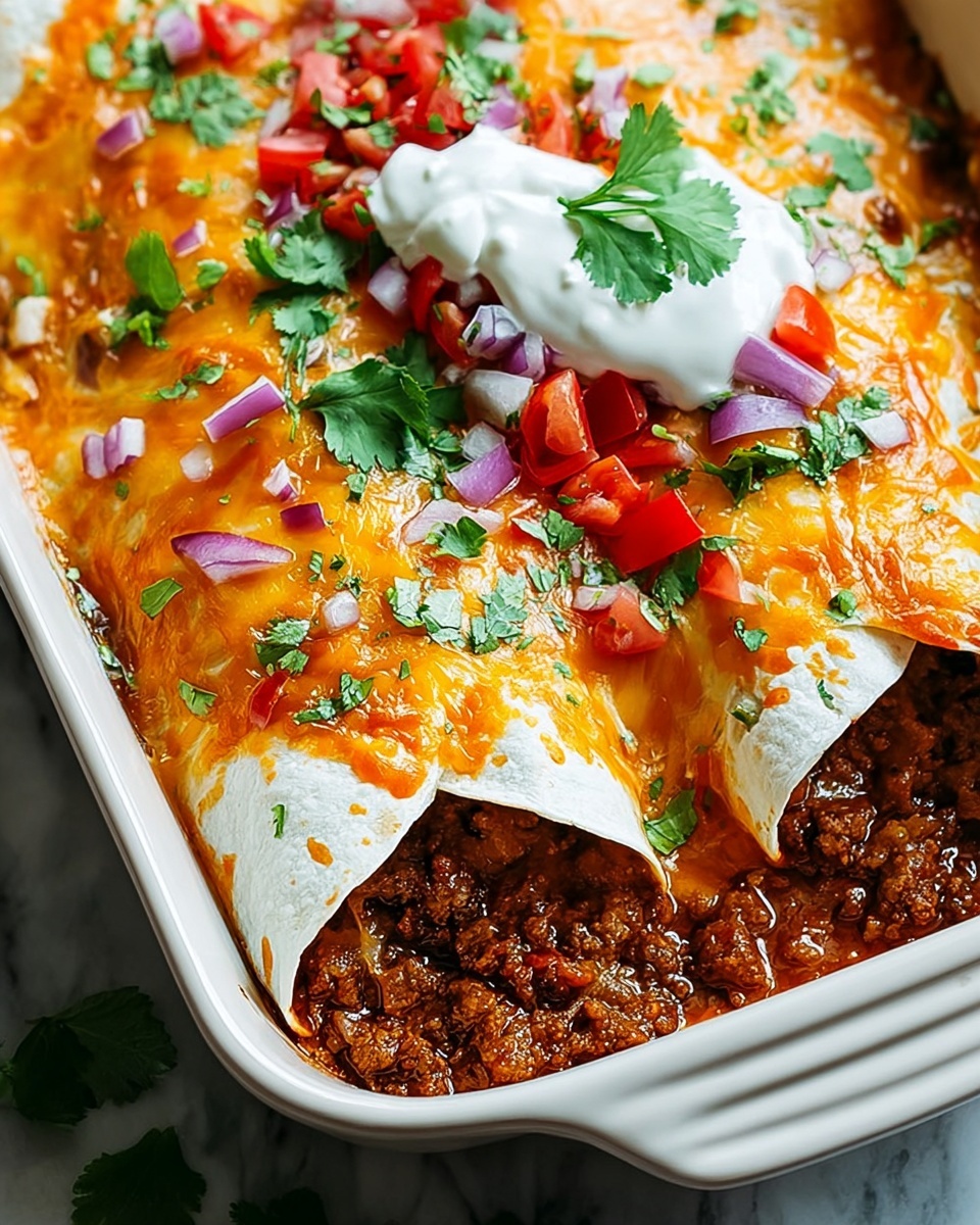 Cheesy Ground Beef Enchiladas Recipe - Recipe Image