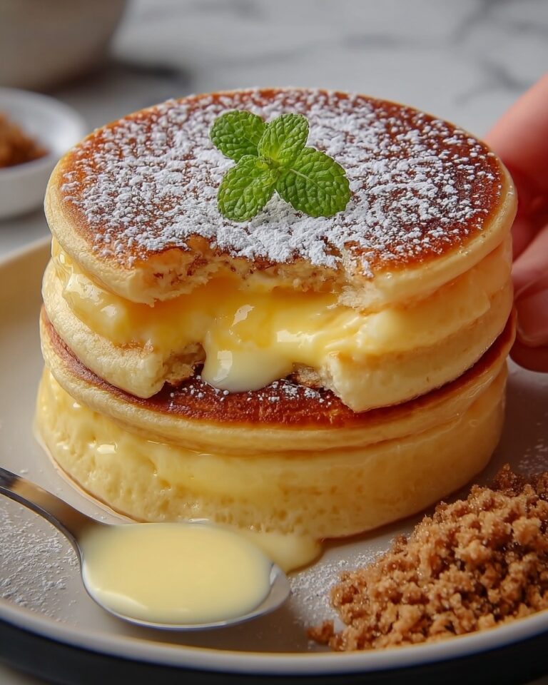 Fluffy Pancakes with Homemade Custard Filling Recipe