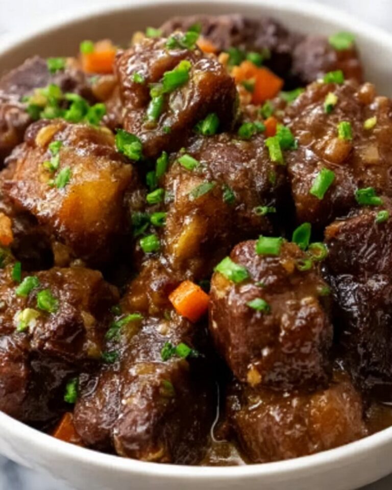 Braised Oxtails in Red Wine and Vegetables Recipe