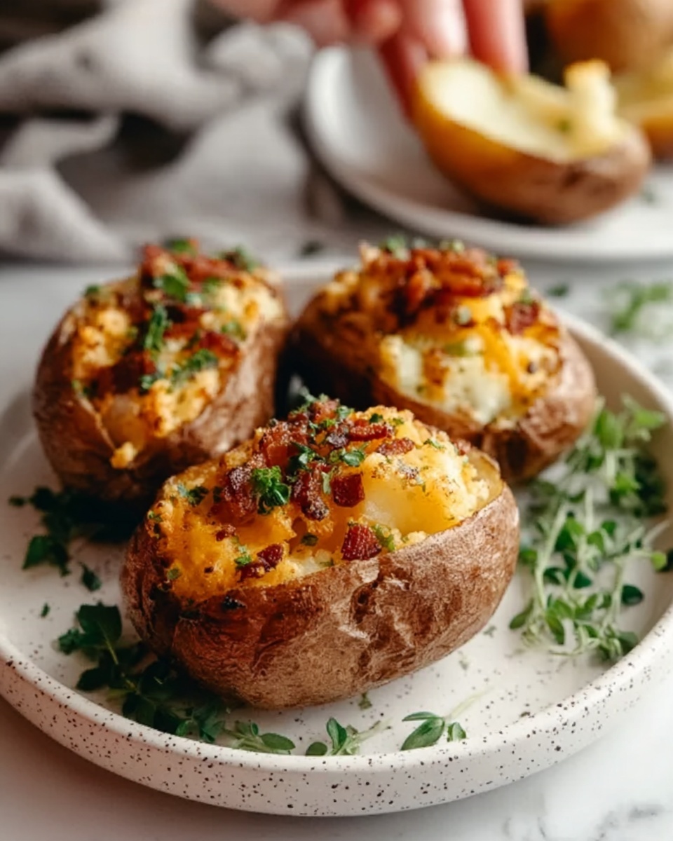 Air Fryer Baked Potato with Crispy Skin and Perfect Toppings Recipe - Recipe Image