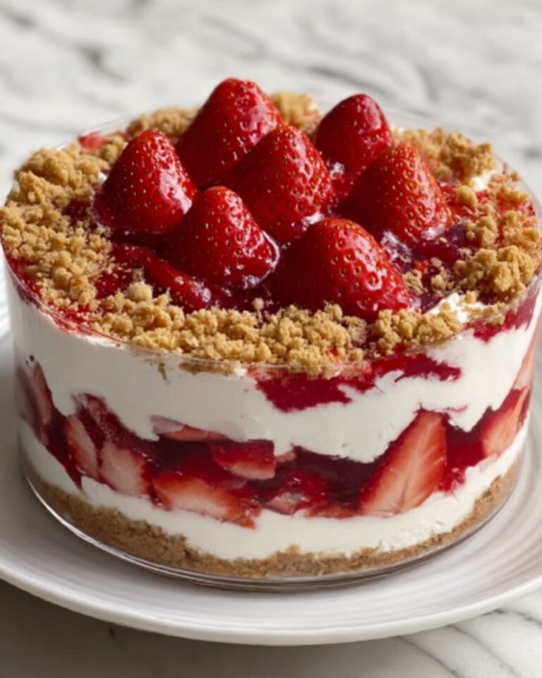 Strawberry Delight Crunch Cake Recipe