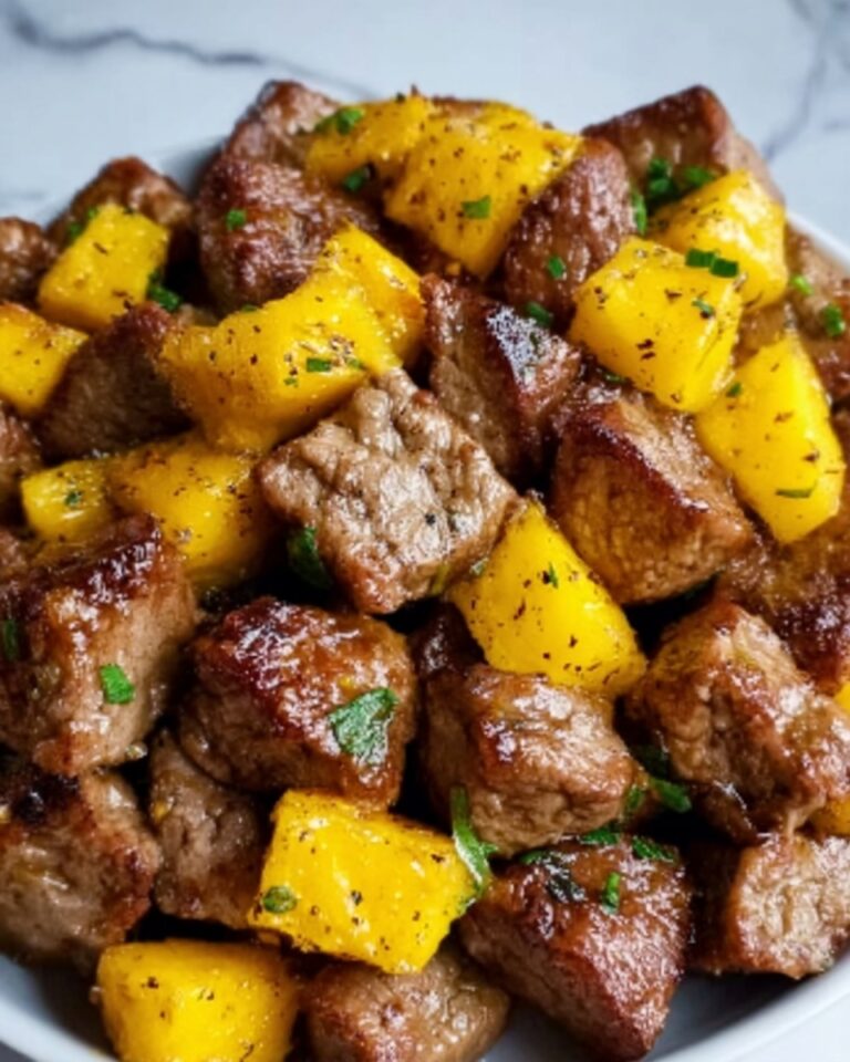 Garlic Butter Steak Bites with Pineapple Recipe