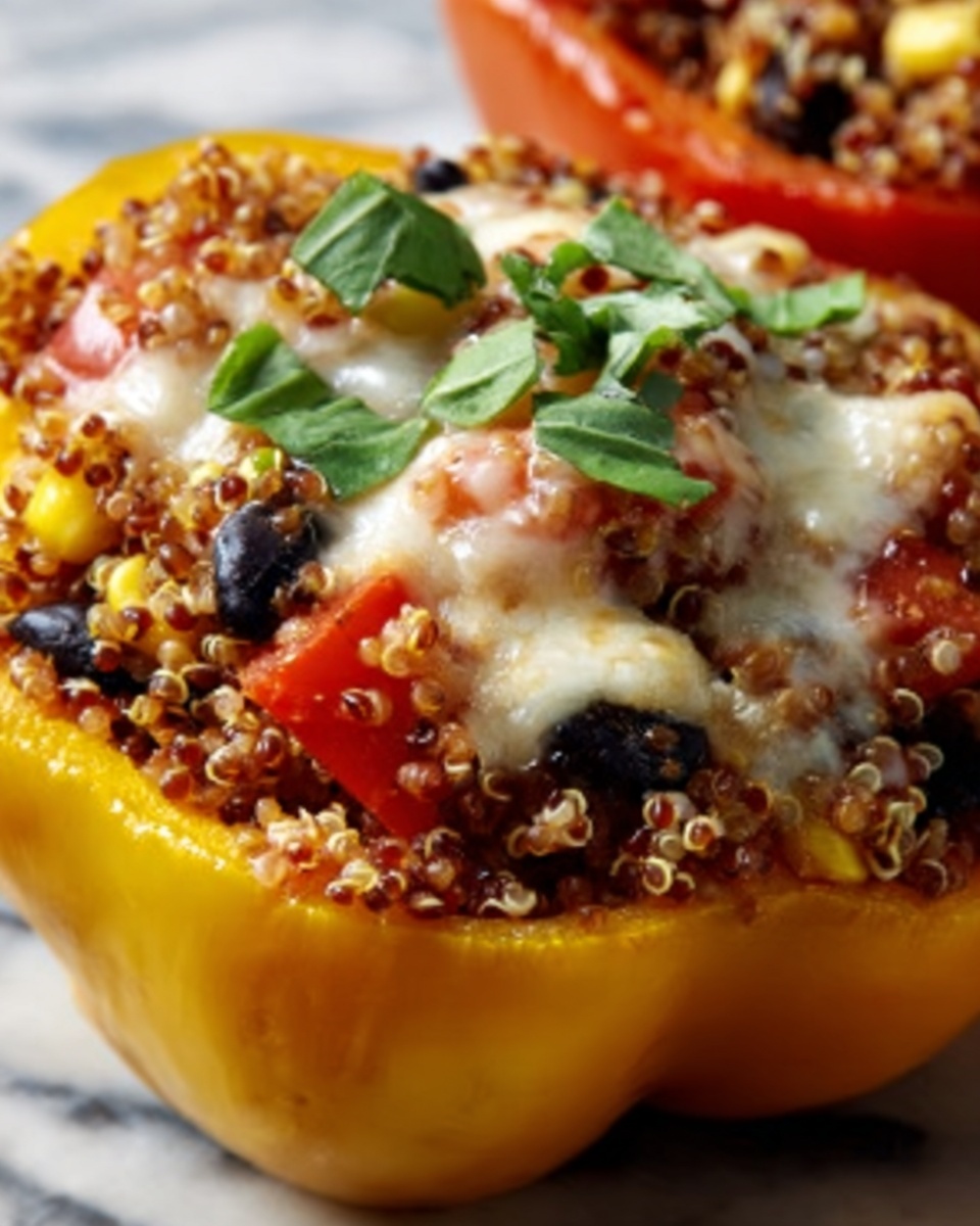 Spicy Vegetarian Quinoa Stuffed Bell Peppers Recipe - Recipe Image