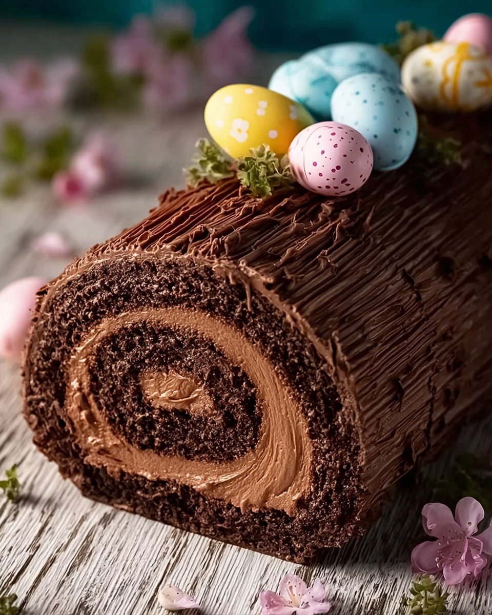 Easter Chocolate Log Cake Recipe - Recipe Image