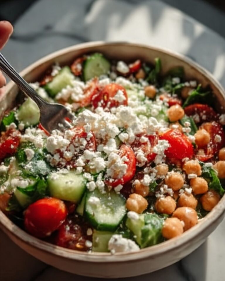 Easy Chickpea Cucumber Salad with Feta and Tomatoes Recipe