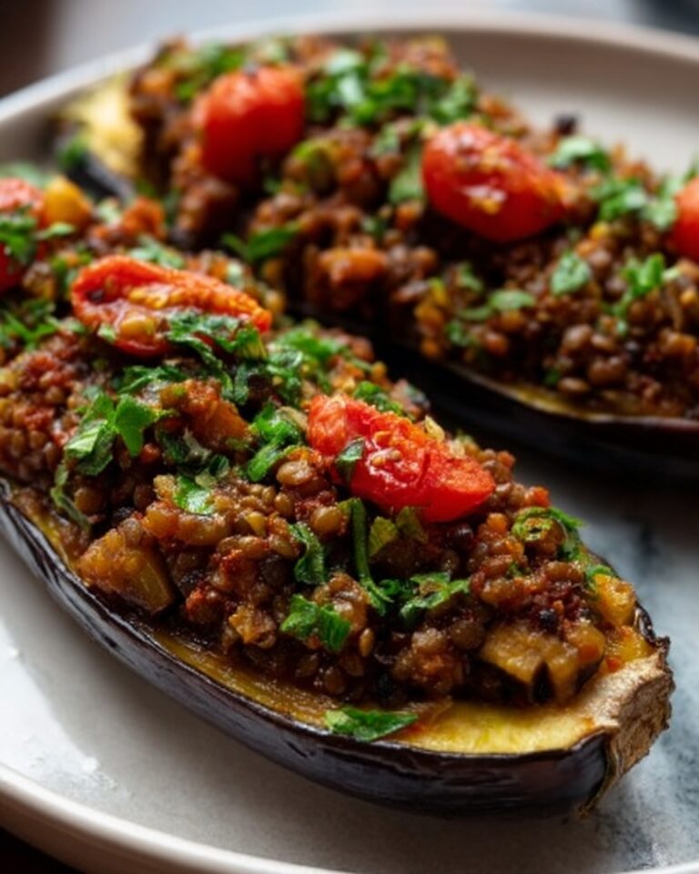 Lamb-Stuffed Roasted Eggplant Recipe