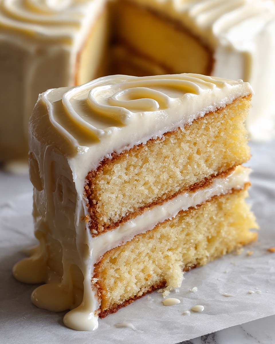 Vanilla Buttermilk Pound Cake with Cream Cheese Glaze Recipe - Recipe Image