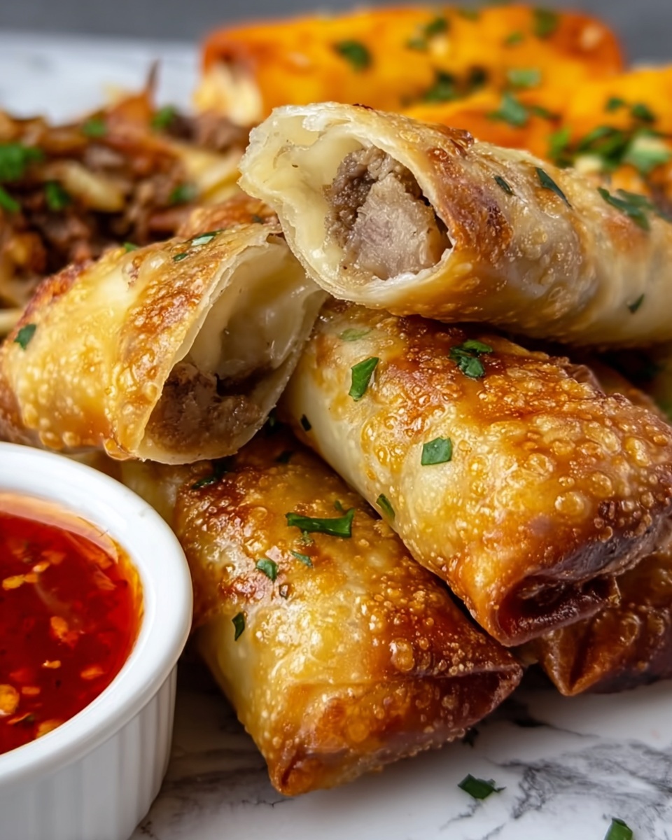 Philly Cheesesteak Egg Rolls Recipe - Recipe Image