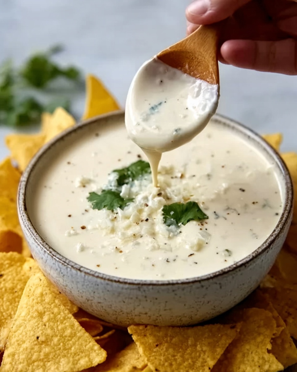 Mexican Restaurant Style White Cheese (Queso) Dip Recipe - Recipe Image