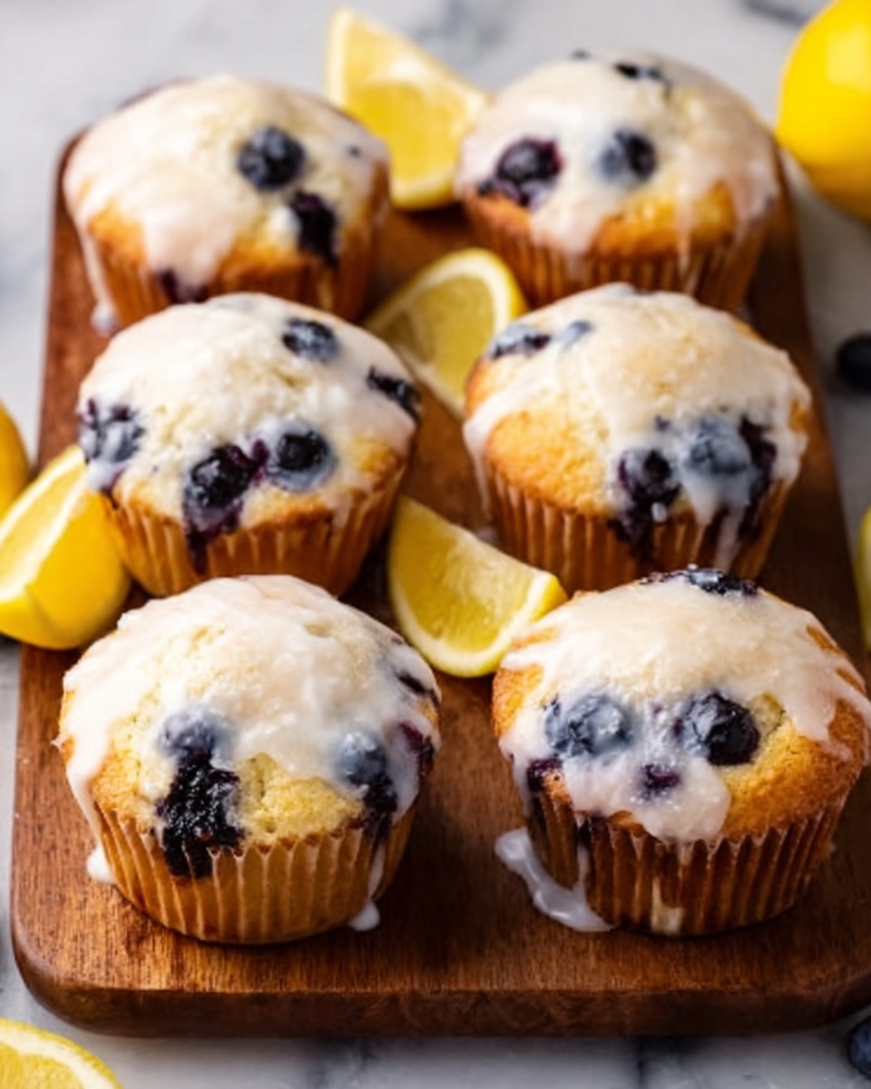 Blueberry Lemon Muffins with Lemon Glaze Recipe - Recipe Image