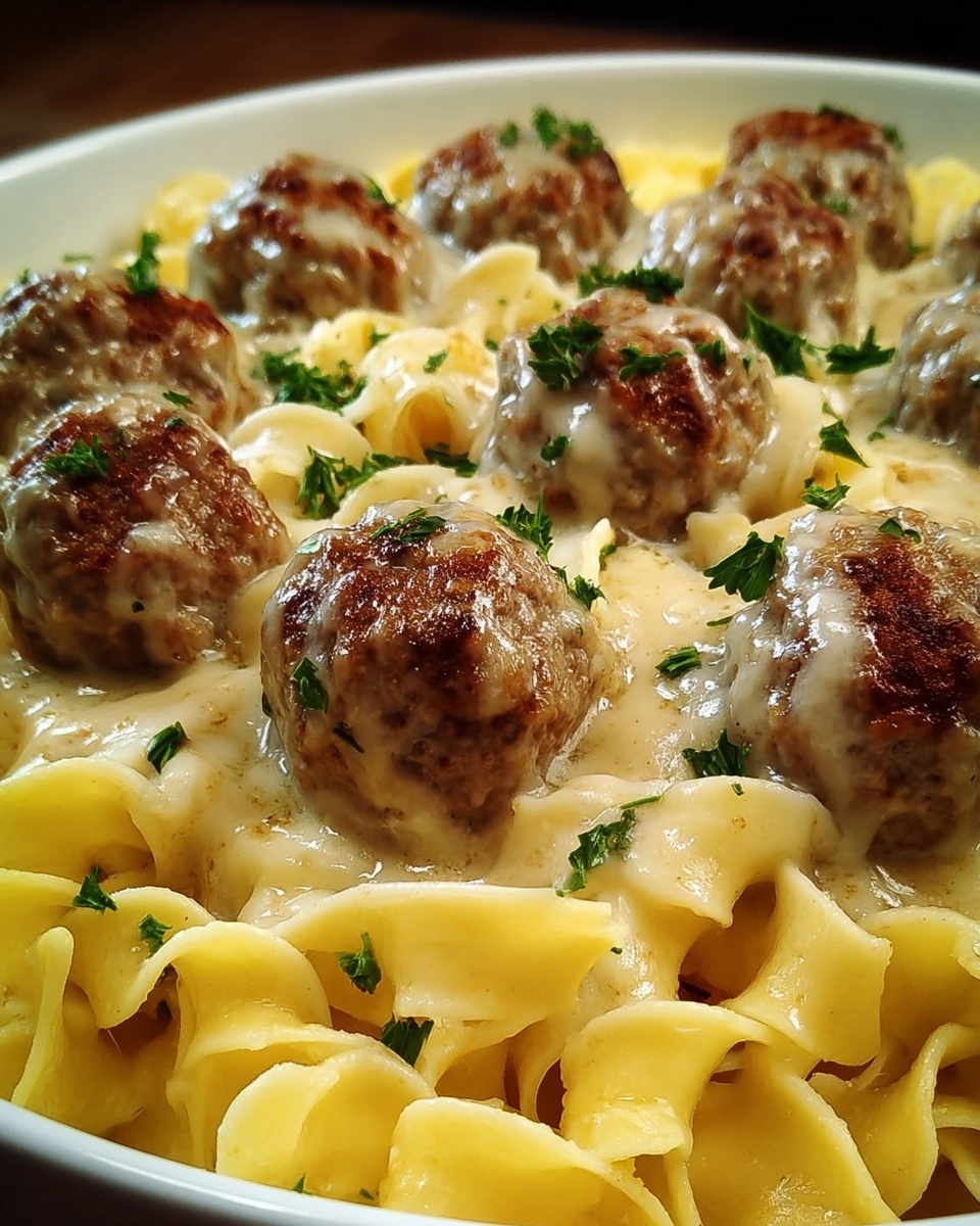 Creamy Swedish Meatball Noodle Bake Recipe - Recipe Image