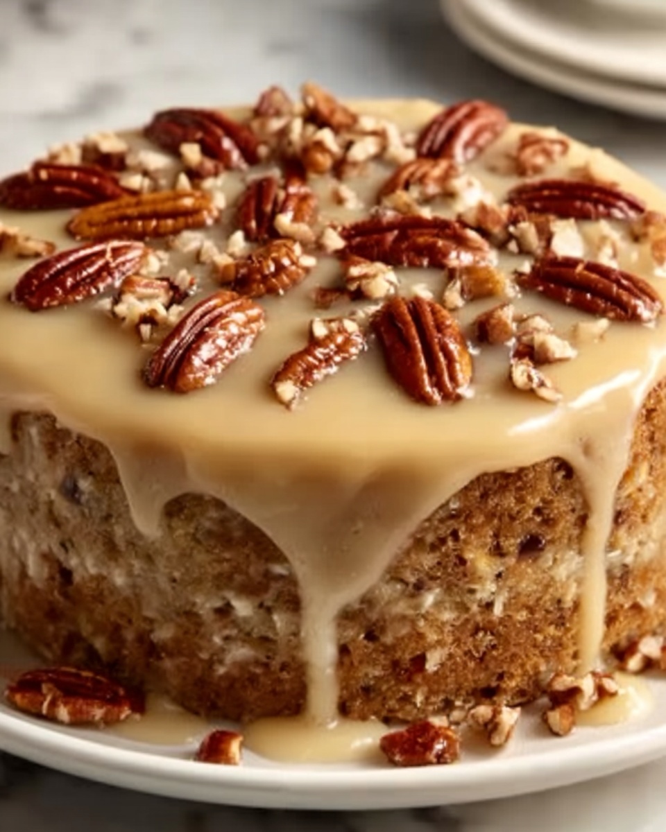 Butter Pecan Praline Poke Cake Recipe - Recipe Image