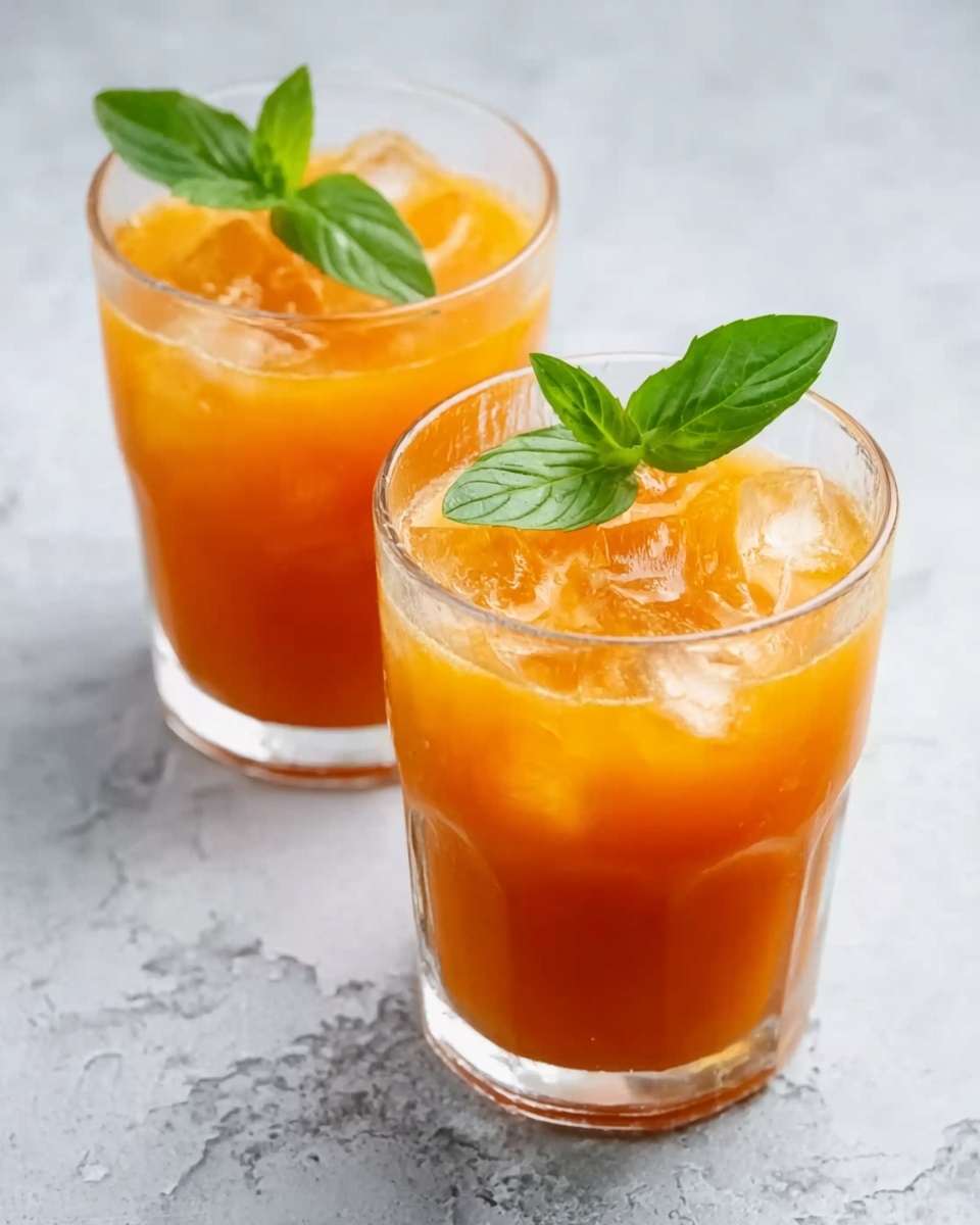 Peach Basil Iced Tea Recipe - Recipe Image