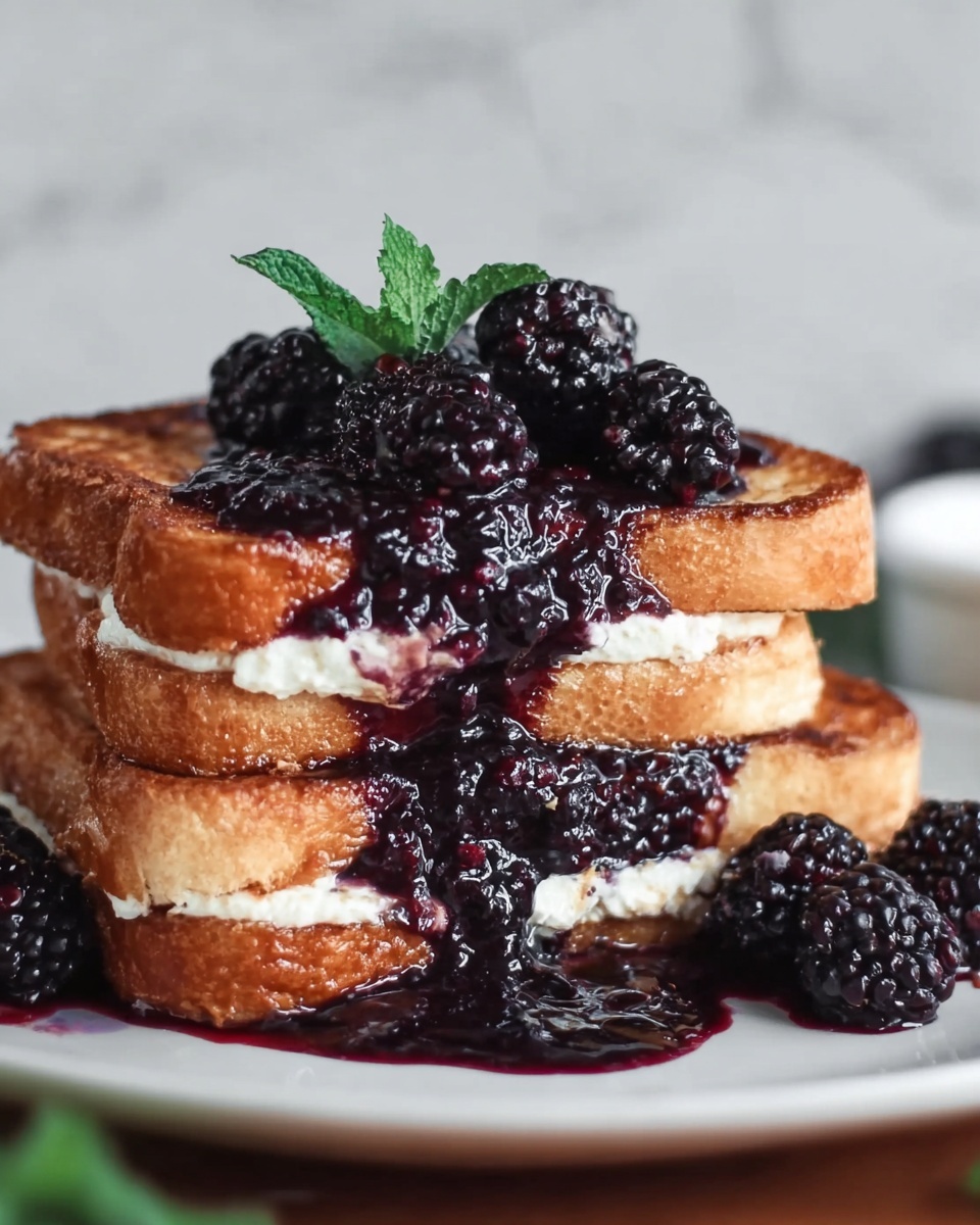 Cream Cheese Stuffed French Toast with Blackberry Recipe - Recipe Image