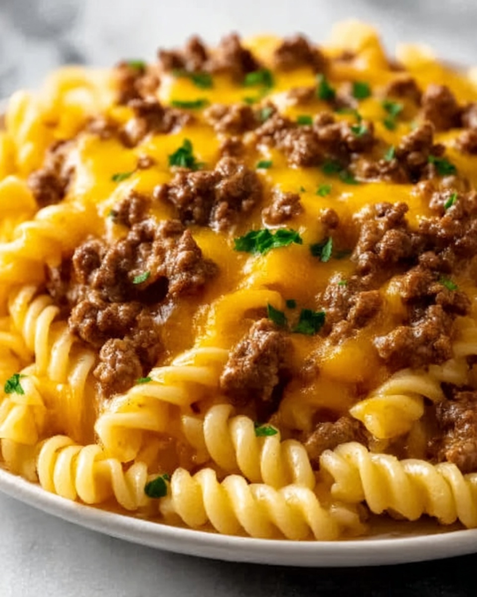 Cheesy Sloppy Cheeseburger Pasta Recipe - Recipe Image