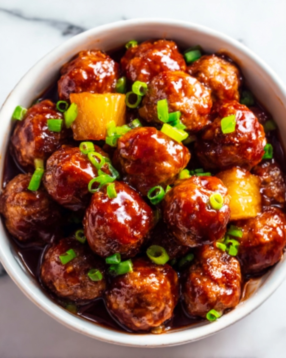 Spicy Hawaiian Crockpot Meatballs Recipe - Recipe Image