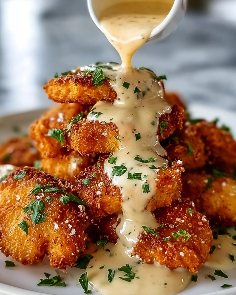 Crispy Parmesan Chicken with a Rich Garlic Sauce Recipe
