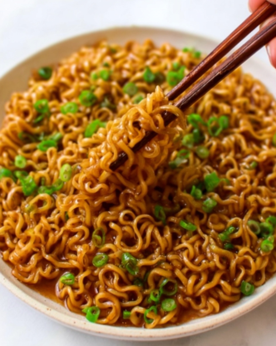 Saucy Ramen Noodles with Tofu and Veggies Recipe - Recipe Image