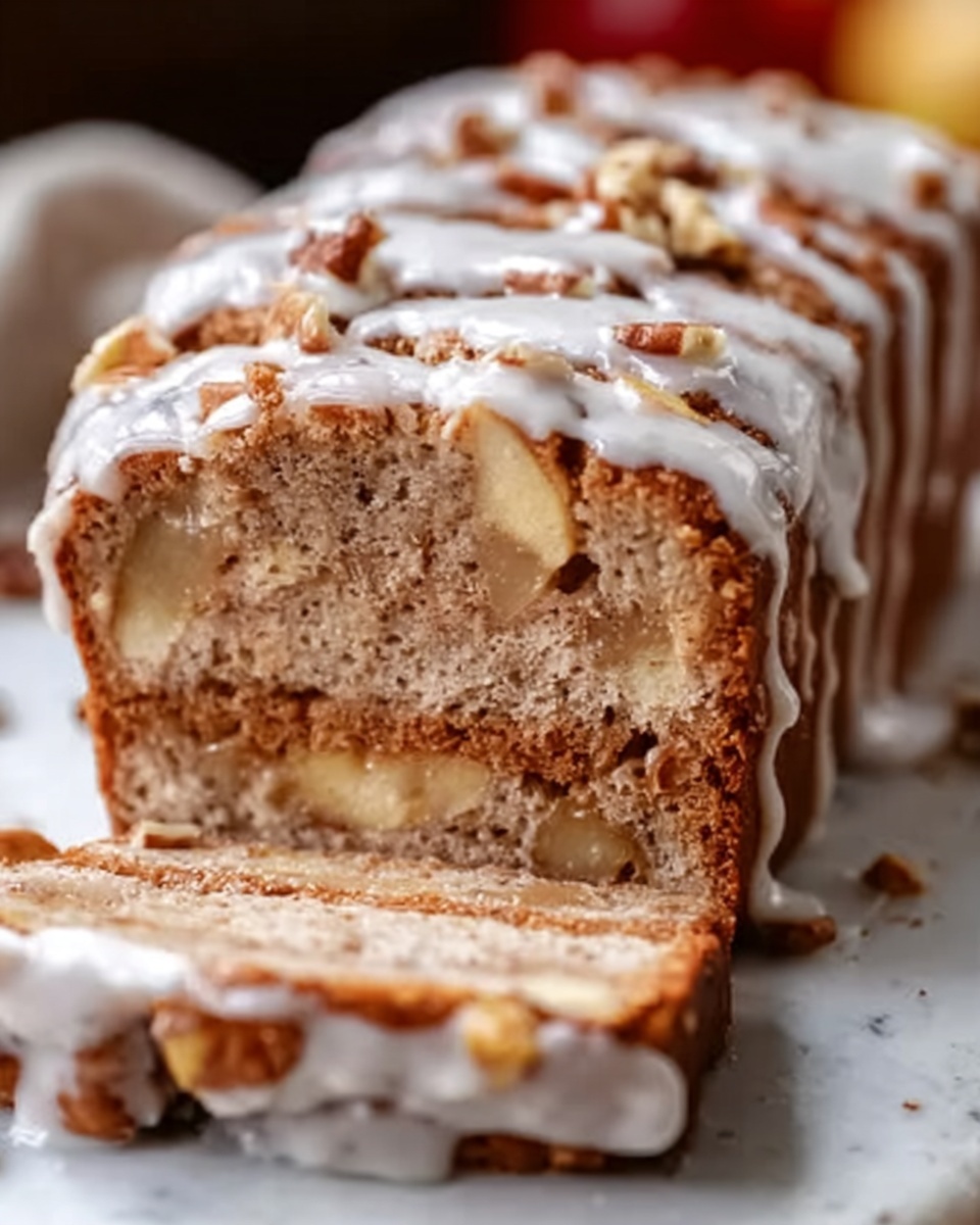 Apple Fritter Bread with Cinnamon and Sweet Glaze Recipe - Recipe Image