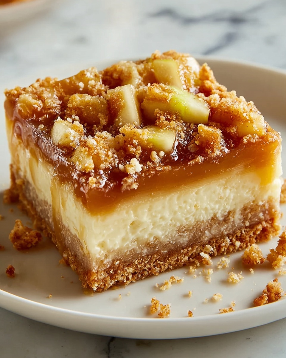 Salted Caramel Apple Cheesecake Bars Recipe - Recipe Image