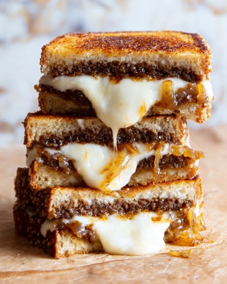 Classic Patty Melt with Swiss Cheese and Caramelized Onions Recipe - Recipe Image