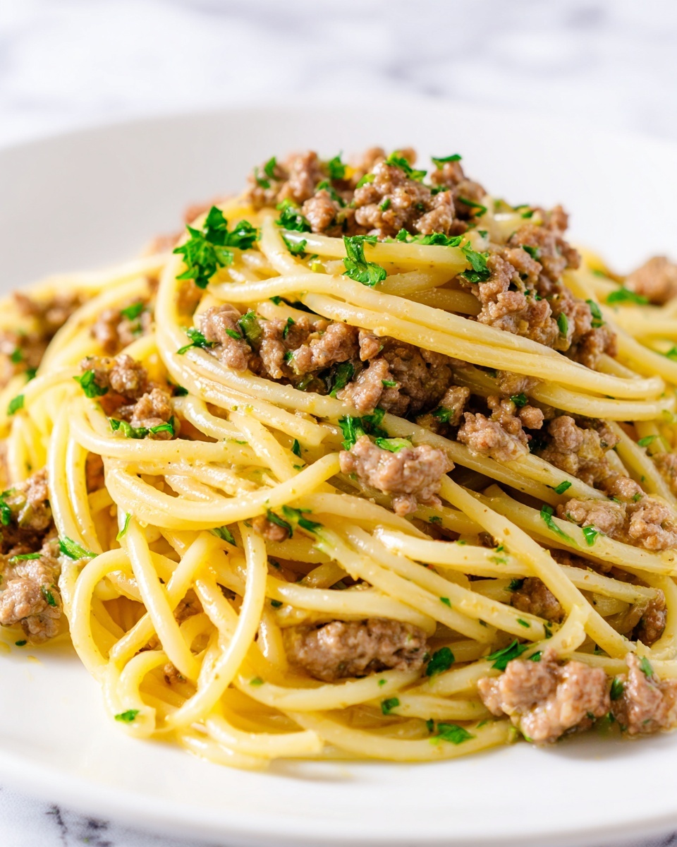 One-Pot Creamy Beef and Garlic Butter Pasta Recipe - Recipe Image