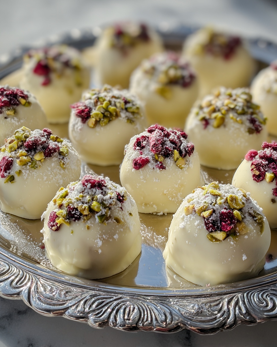 Cranberry Pistachio White Chocolate Truffles Recipe - Recipe Image