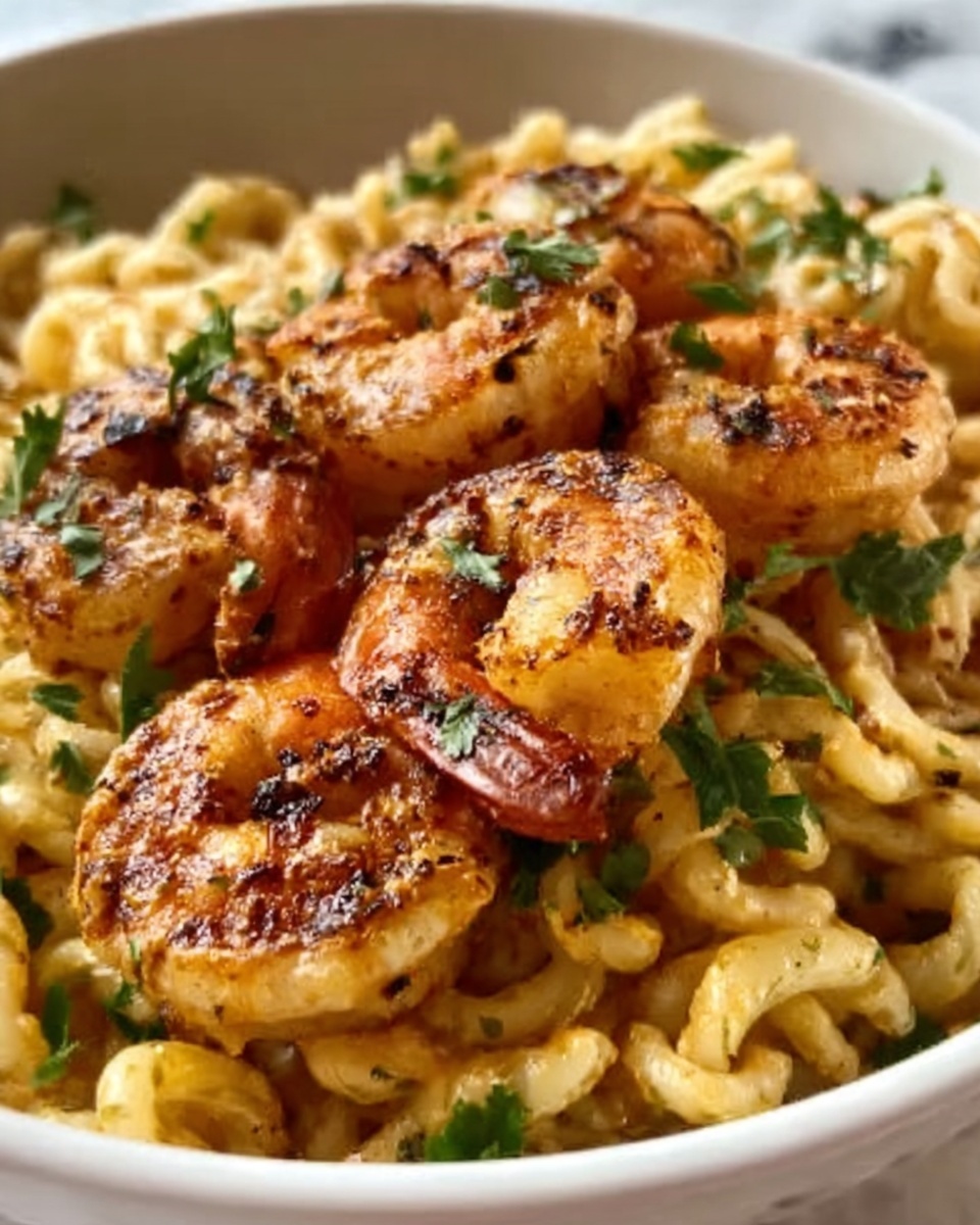 Blackened Shrimp Cavatappi with Creamy Tomato Parmesan Sauce Recipe - Recipe Image