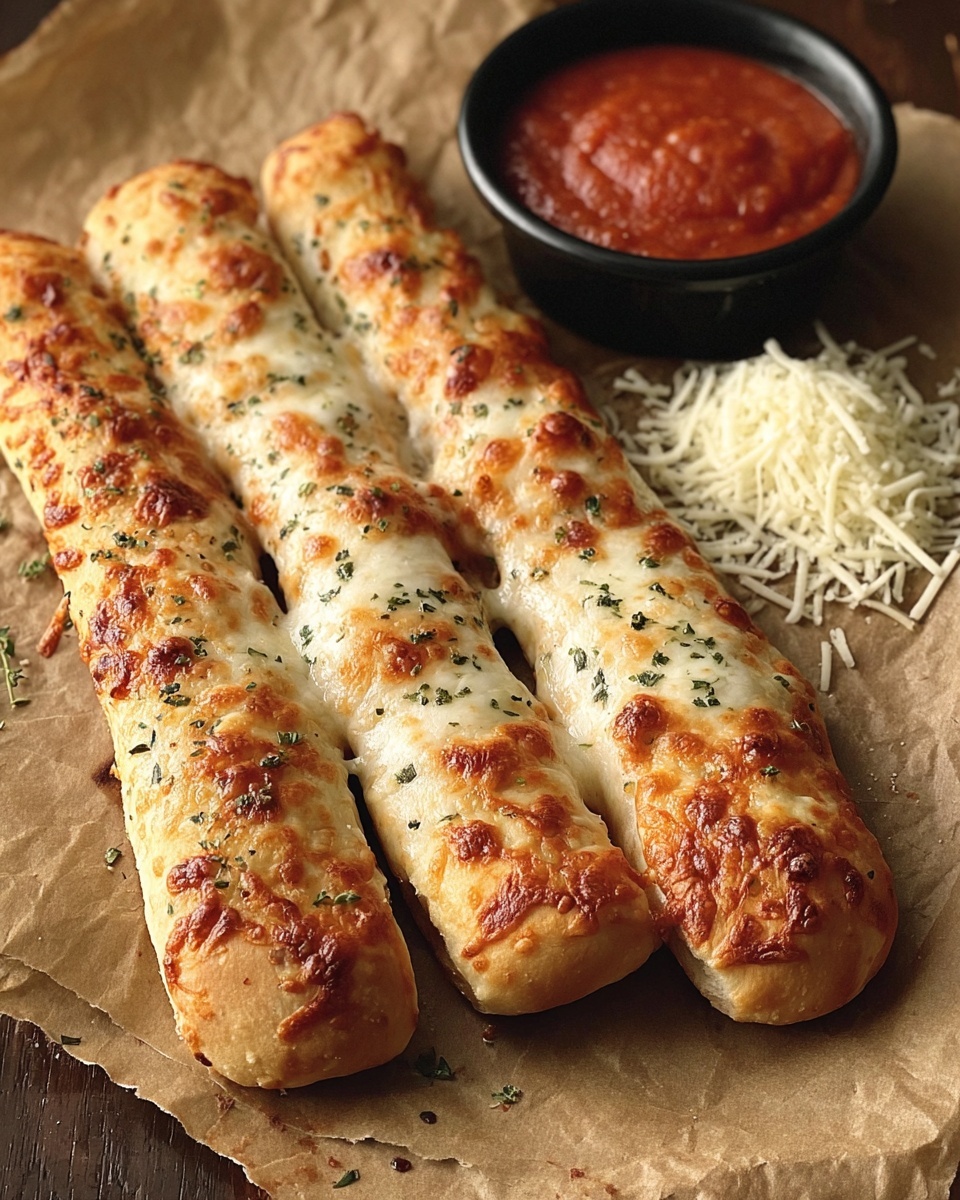 Cheesy Garlic Breadsticks with Marinara Dip Recipe - Recipe Image