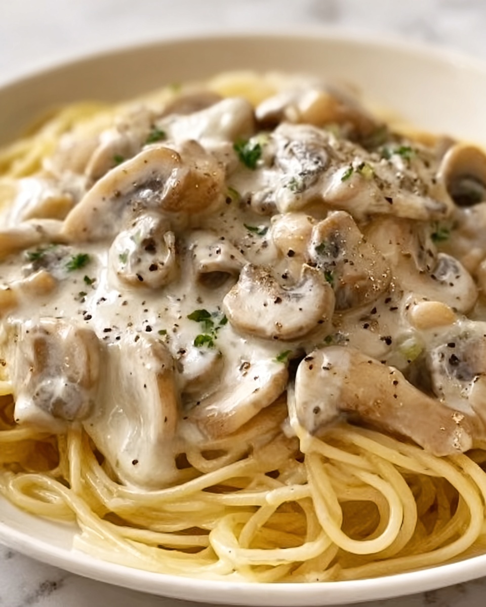Creamy Chicken & Mushroom Dream Spaghetti Recipe - Recipe Image