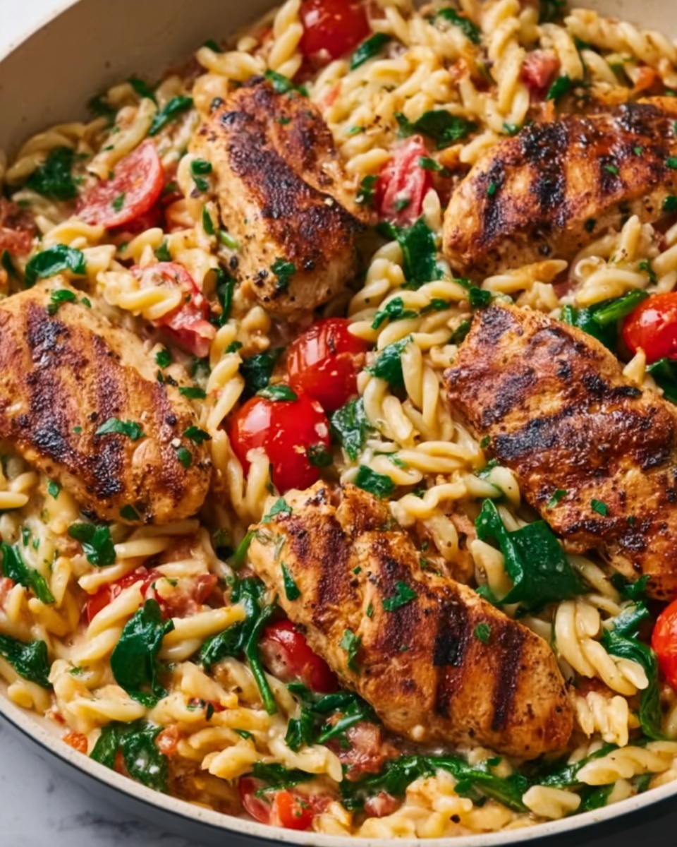 One-Pot Chicken Orzo Skillet Recipe - Recipe Image