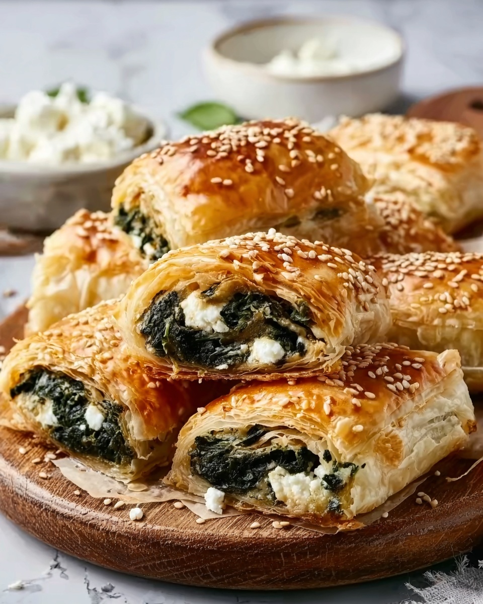 Savory Spinach and Feta Stuffed Puff Pastry Recipe - Recipe Image