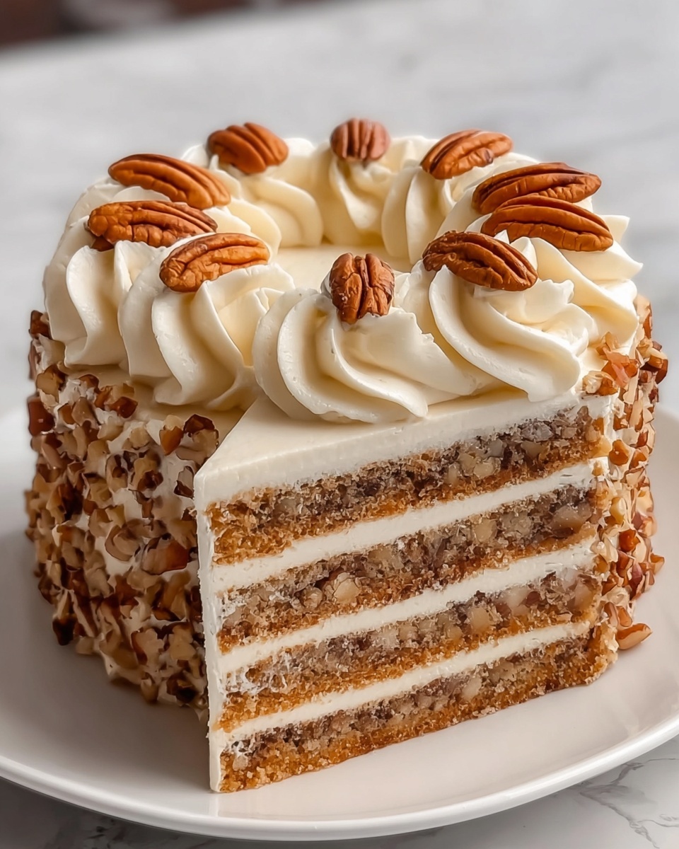 Romanian Walnut Buttercream Cake Recipe - Recipe Image