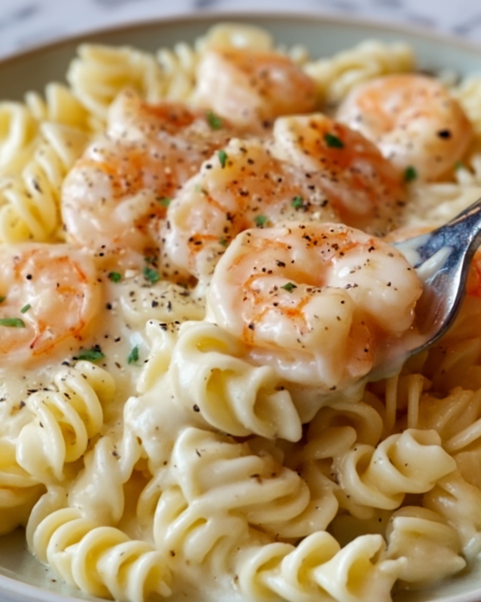 Creamy Alfredo Pasta with Salmon & Shrimp Recipe - Recipe Image
