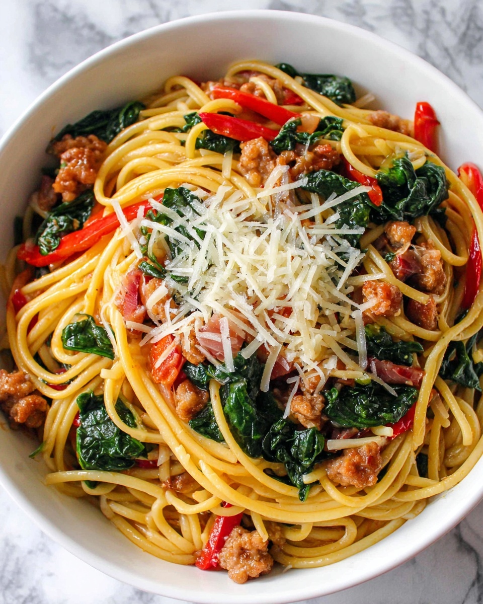 Creamy Sausage and Peppers Pasta Recipe - Recipe Image