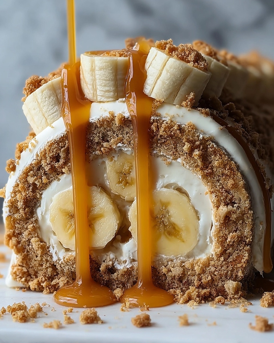 Banana Caramel Roll Cake Recipe - Recipe Image