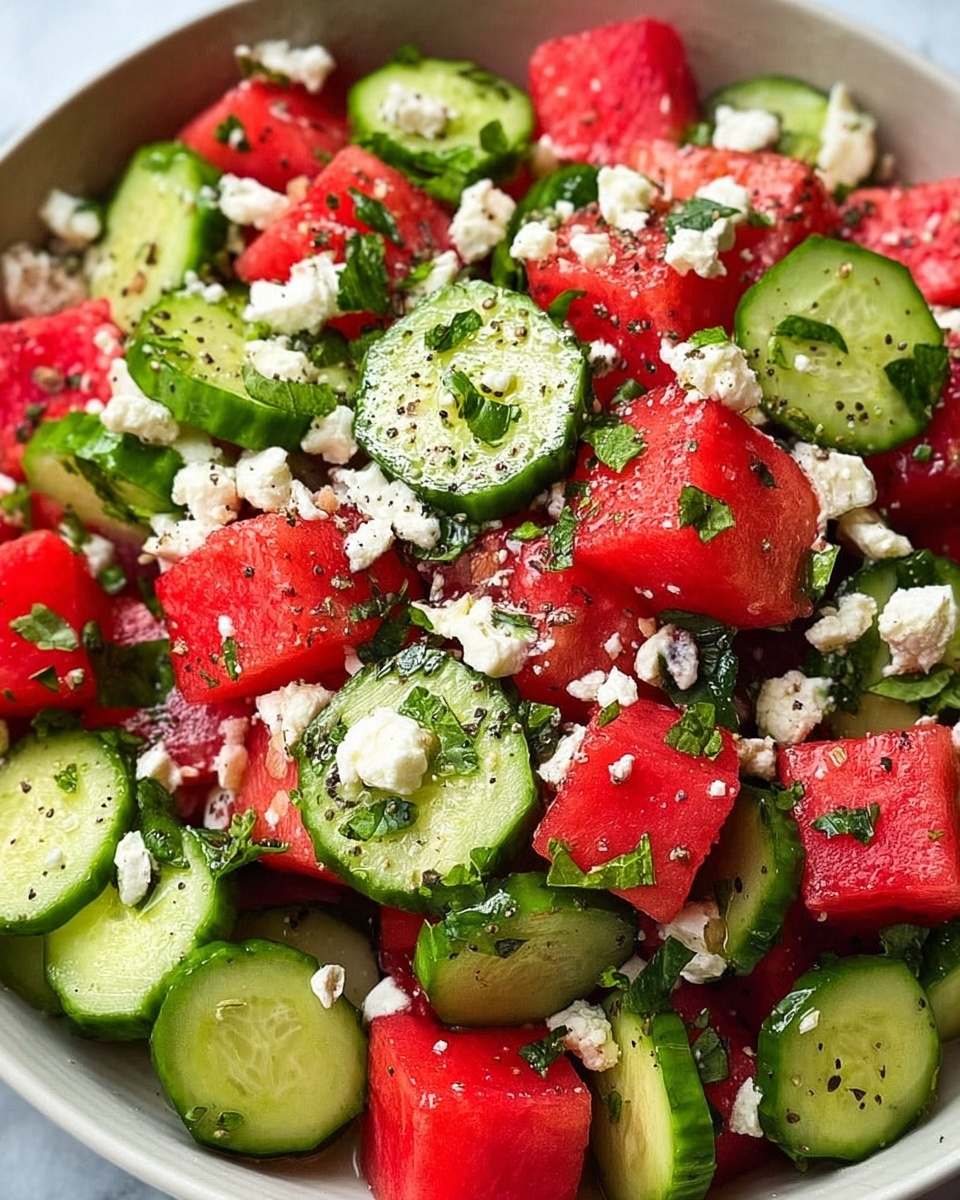Watermelon Feta Cucumber Salad Recipe - Recipe Image