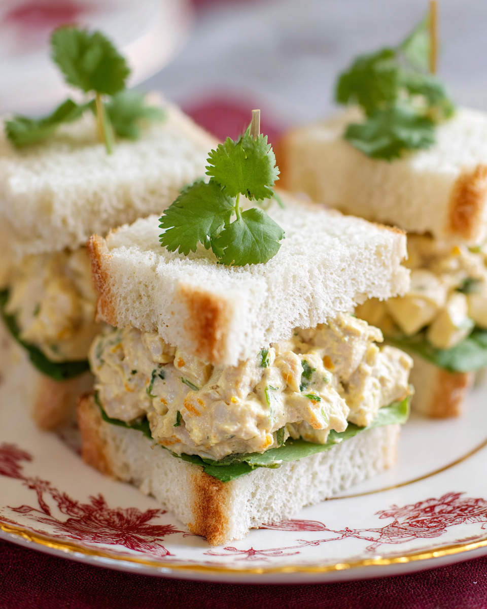 Chicken Salad Finger Sandwiches Recipe - Recipe Image