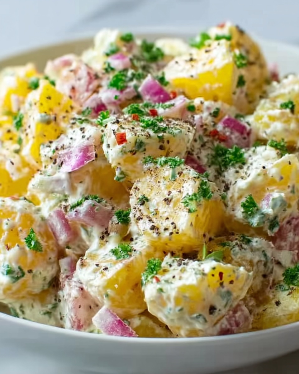 Smashed Potato Salad with Dill Pickles, Capers, and Fresh Dill Recipe - Recipe Image